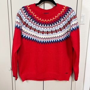 JOULES Andrea Red Fair Isle Nordic Christmas Pullover Sweater Sz Women’s 8 (M)